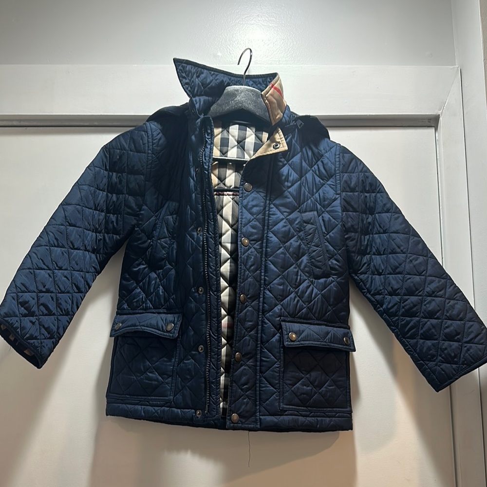 Burberry Navy Quilted Kids Jacket